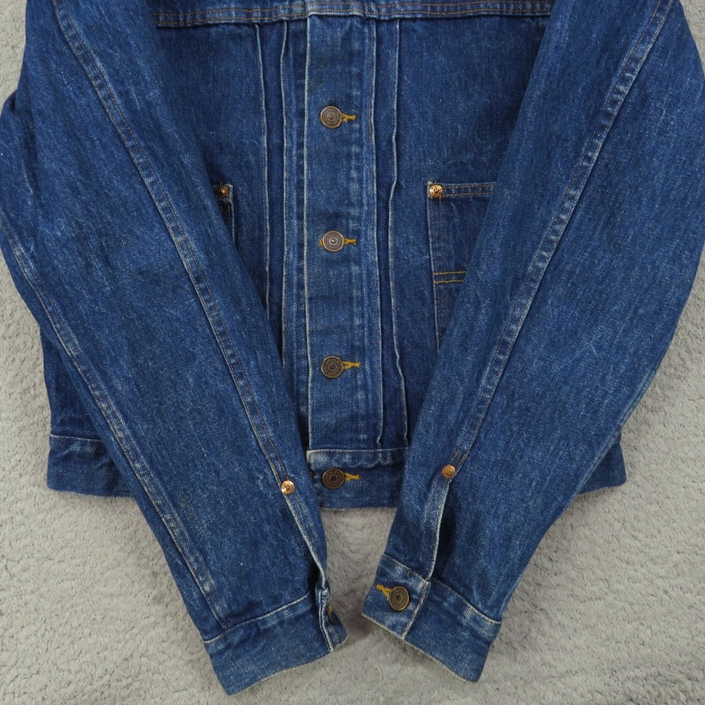 Polo Ralph Lauren Jacket Mens Small Indigo Western Corduroy Collar USA 80s Denim - Picture 8 of 16